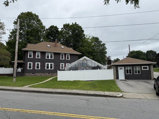 612 Grove St Lot 1, Worcester, MA 01605 - view of front of house featuring driveway and a chimney