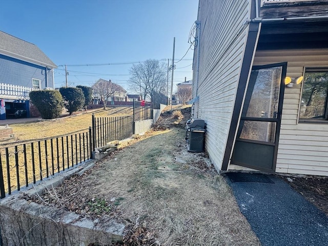 view of yard with fence