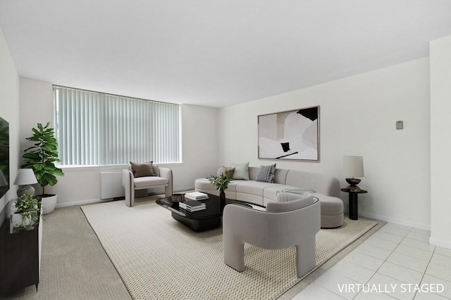 280 Boylston St Unit 110, Newton, MA 02467 - tiled living room with baseboards