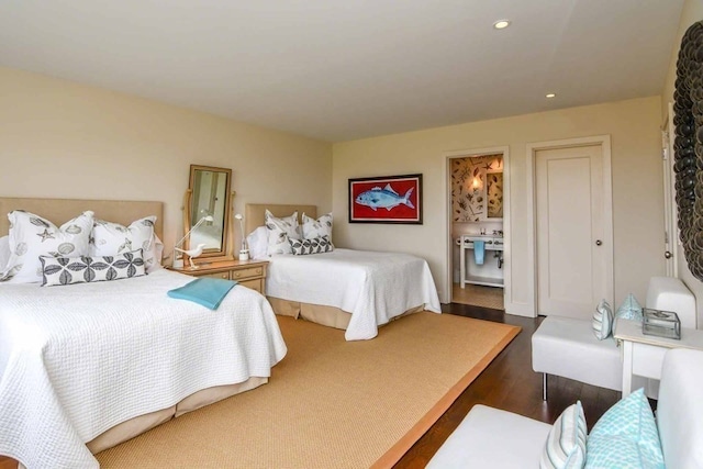 bedroom featuring wood-type flooring