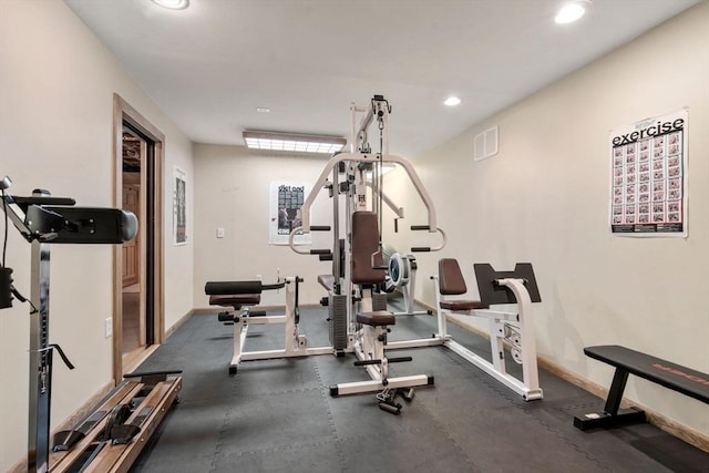 4 Old Meadow Ln, Harvard, MA 01451 - exercise room with recessed lighting, baseboards, and visible vents