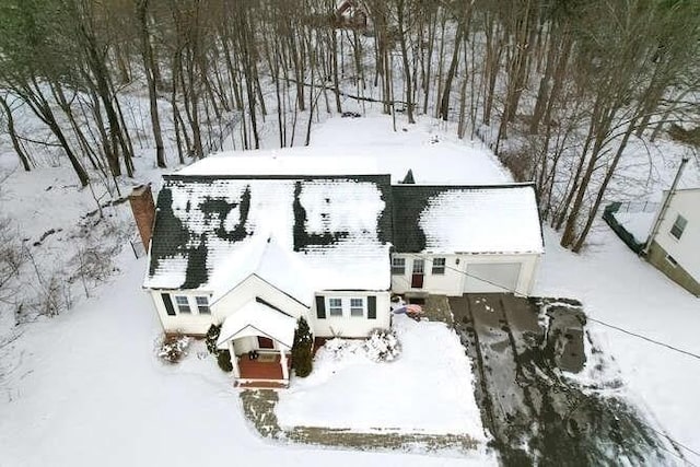 view of snowy aerial view