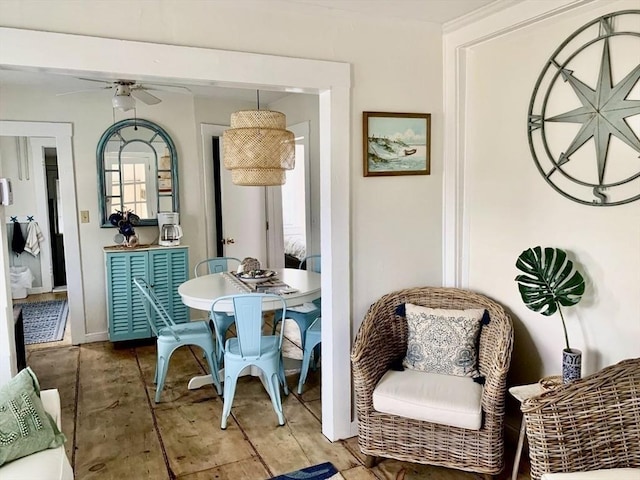 13 Hathaway St, Fairhaven, MA 02719 - dining area with ceiling fan