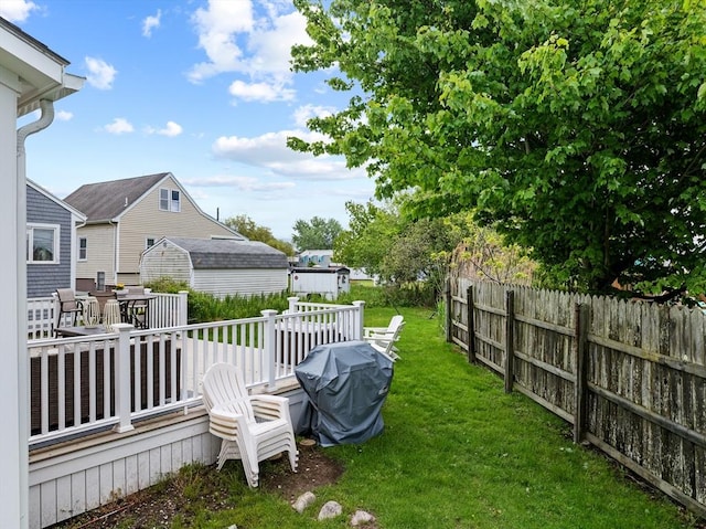 13 Hathaway St, Fairhaven, MA 02719 - view of yard with a wooden deck and outdoor dining space