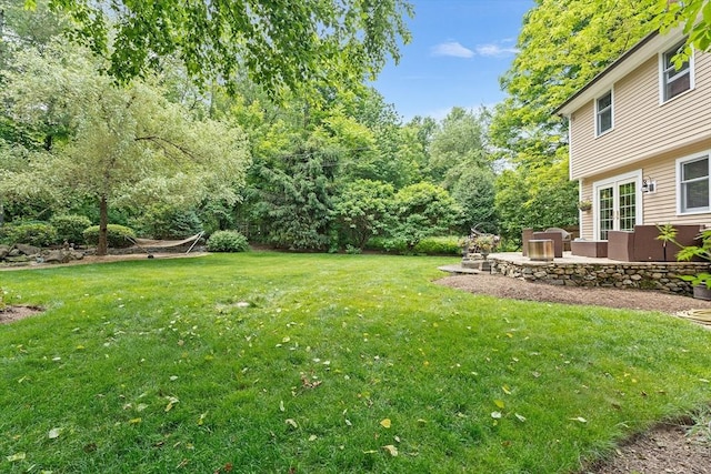 6 Fruit St, Hopkinton, MA 01748 - view of grassy yard with a patio area