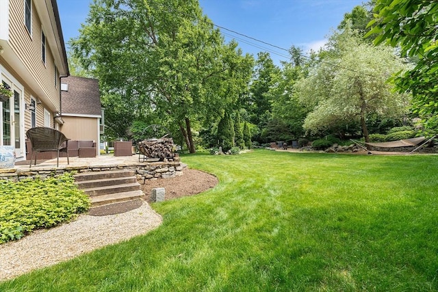 6 Fruit St, Hopkinton, MA 01748 - view of green lawn with a patio