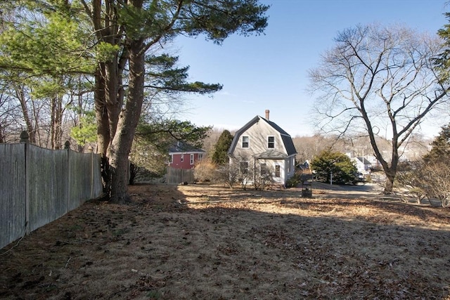 view of yard with fence