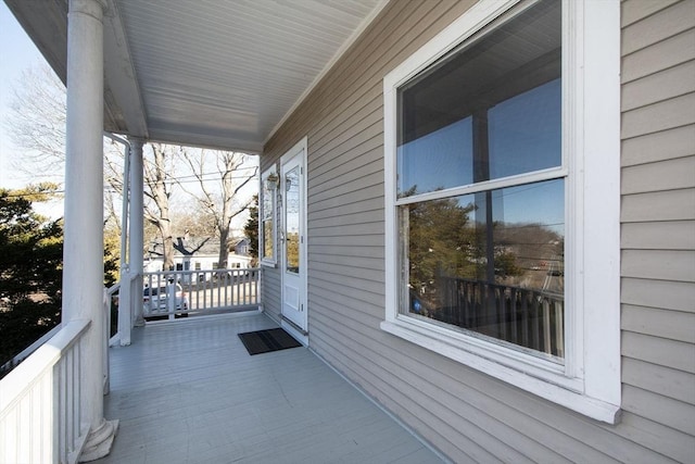 view of patio featuring a porch