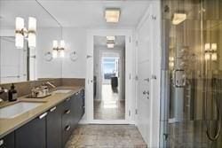 bathroom featuring double vanity