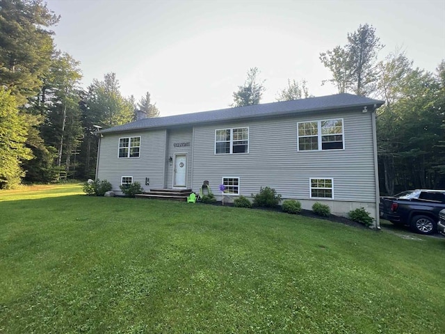 32 Scott Rd, Savoy, MA 01256 - split foyer home with a front yard and a chimney