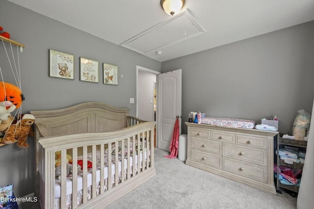 32 Scott Rd, Savoy, MA 01256 - bedroom with attic access, carpet, and a nursery area