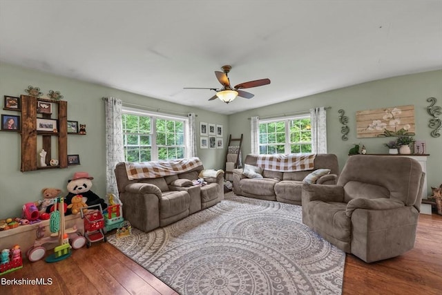 32 Scott Rd, Savoy, MA 01256 - living room with healthy amount of natural light, wood finished floors, and ceiling fan