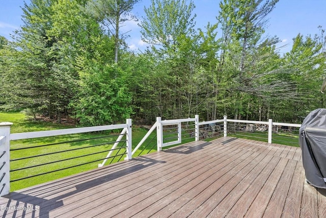 32 Scott Rd, Savoy, MA 01256 - wooden terrace featuring a lawn and a grill