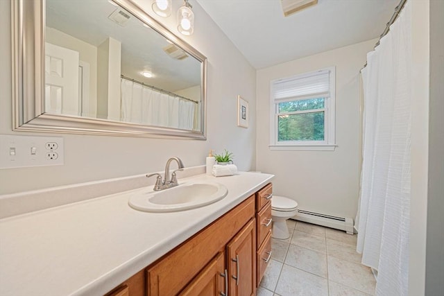 9 Captains Way E, Bridgewater, MA 02333 - full bath with baseboard heating, vanity, and tile patterned floors