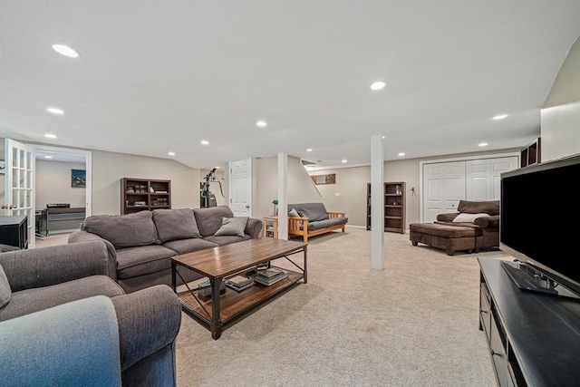 9 Captains Way E, Bridgewater, MA 02333 - living area featuring recessed lighting and light colored carpet