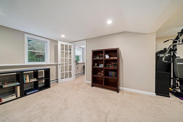 9 Captains Way E, Bridgewater, MA 02333 - interior space with carpet flooring, baseboard heating, and recessed lighting