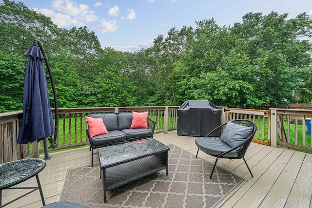 9 Captains Way E, Bridgewater, MA 02333 - wooden deck with area for grilling and outdoor lounge area
