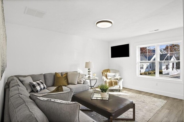 25 Salisbury Hill Blvd Unit 62, Worcester, MA 01609 - living area featuring baseboards, visible vents, and wood finished floors