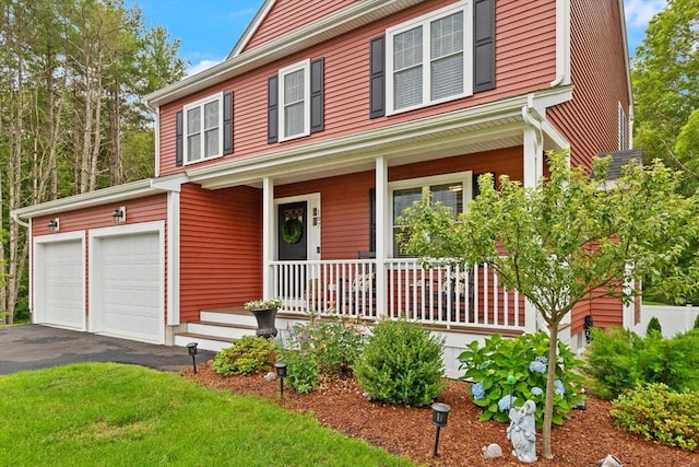 187 Run Brook Cir, Taunton, MA 02780 - view of front of property featuring covered porch, driveway, and a garage