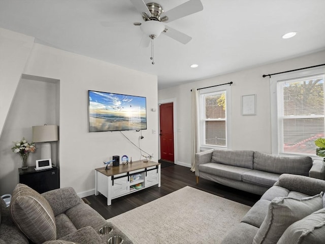 73 Laurel St, Leominster, MA 01453 - living area with recessed lighting, baseboards, and wood finished floors