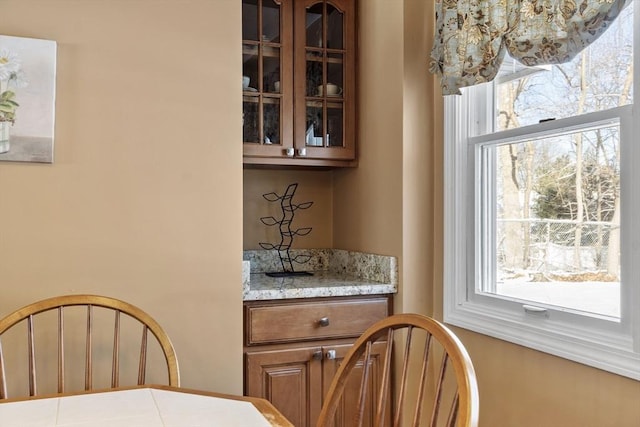 bar with light stone counters