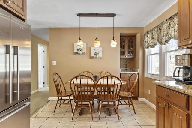 view of tiled dining room