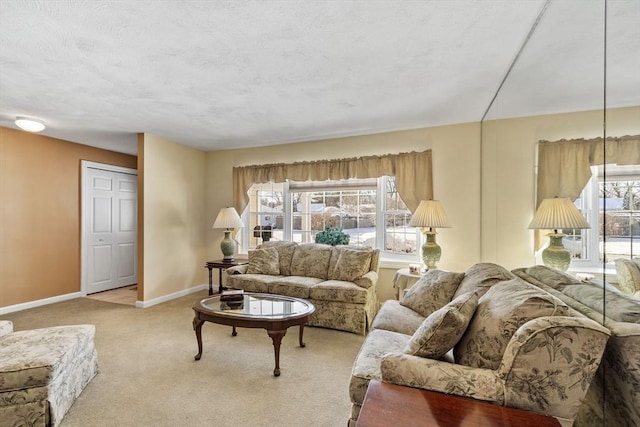 carpeted living room with a wealth of natural light