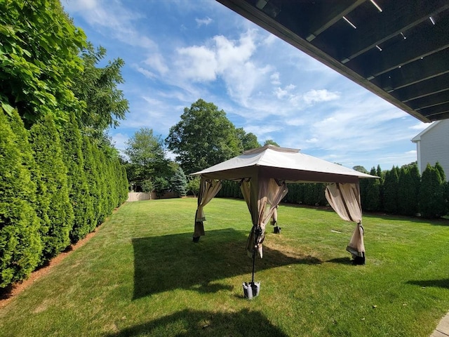 view of yard featuring a gazebo