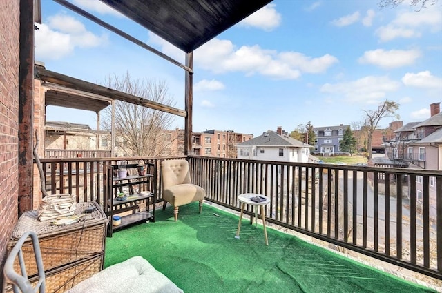 balcony with a residential view