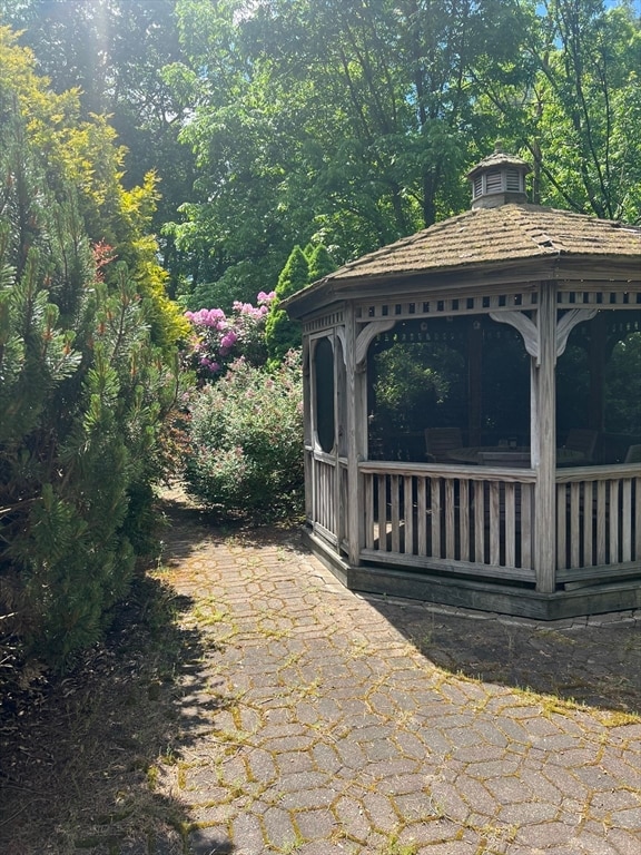 view of gate featuring a gazebo