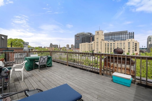 deck with a city view