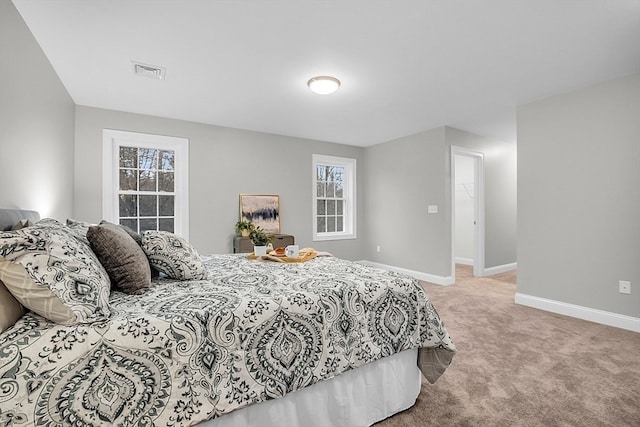 bedroom with carpet