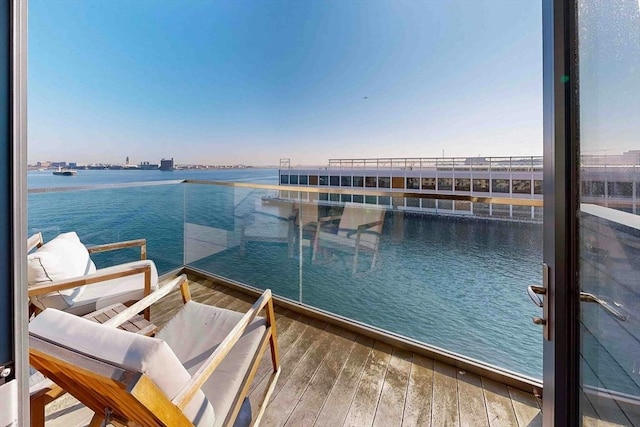 balcony with a water view