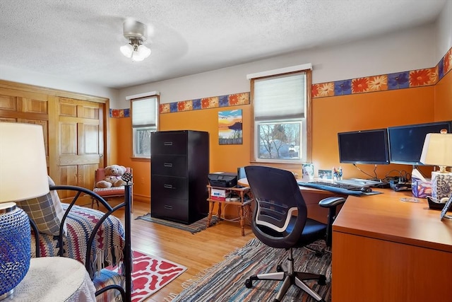241 Broadway Rd Unit 56, Dracut, MA 01826 - home office featuring a textured ceiling and light wood-type flooring