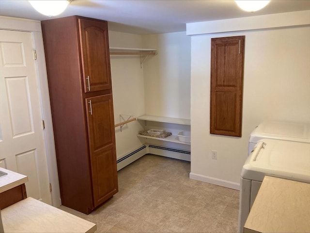 closet featuring separate washer and dryer
