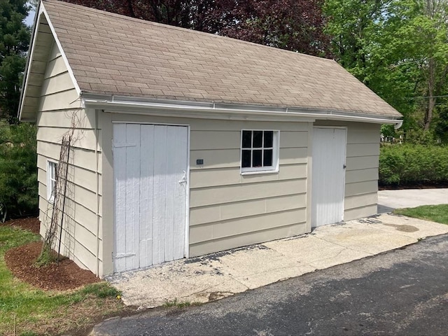 view of shed