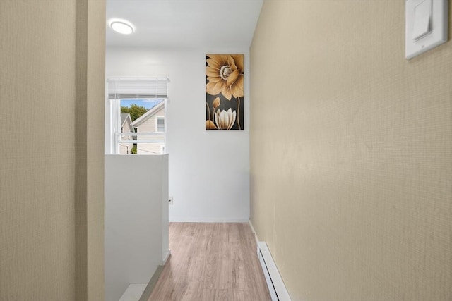 32 Slater St, Fall River, MA 02720 - hall featuring wood finished floors and baseboard heating