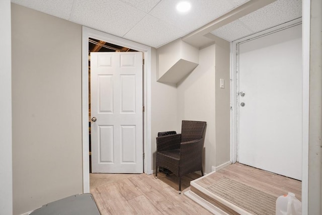 32 Slater St, Fall River, MA 02720 - mudroom with light wood-style floors and a paneled ceiling