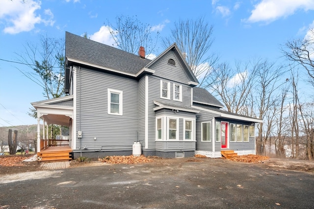 exterior space with covered porch