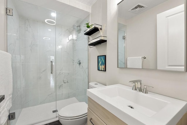 34 Leniston St Unit 2, Boston, MA 02131 - full bathroom featuring toilet, a marble finish shower, and vanity
