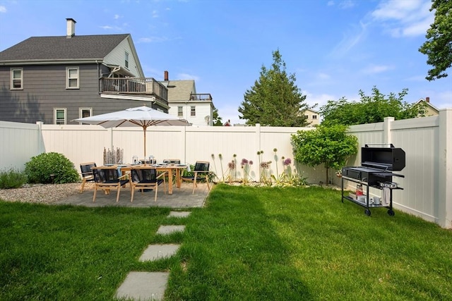 34 Leniston St Unit 2, Boston, MA 02131 - view of yard featuring a patio and a balcony