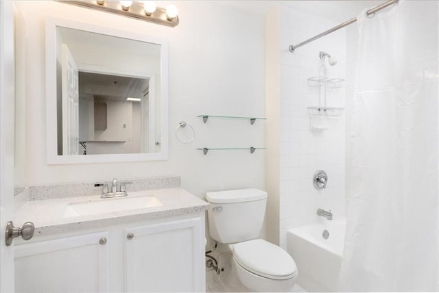 169 Monsignor Obrien Hwy Unit 206, Cambridge, MA 02141 - full bathroom with vanity, toilet, and shower / bathtub combination with curtain