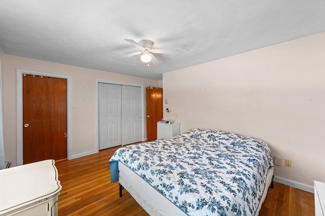 22 Edgewood Ave, West Boylston, MA 01583 - bedroom with wood finished floors, a closet, and ceiling fan