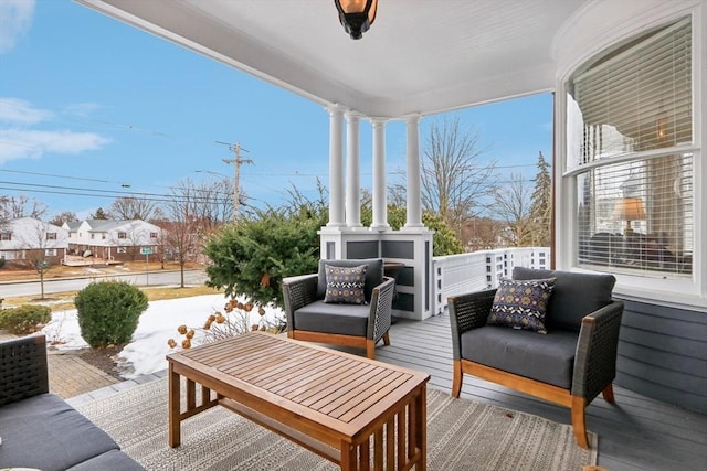 view of patio featuring an outdoor living space