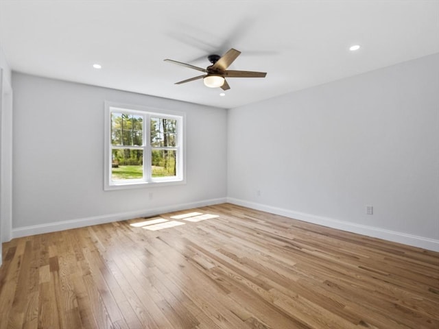 310 Old Westport, Dartmouth, MA 02747 - spare room featuring a ceiling fan, wood finished floors, baseboards, and recessed lighting