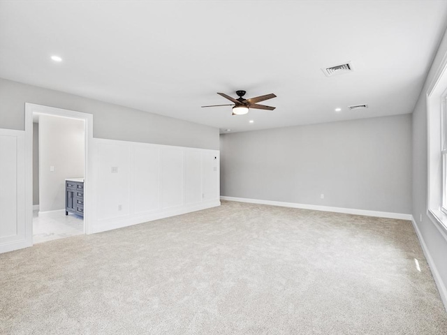 310 Old Westport, Dartmouth, MA 02747 - unfurnished room featuring light colored carpet, a ceiling fan, and recessed lighting