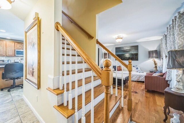 stairs with baseboards