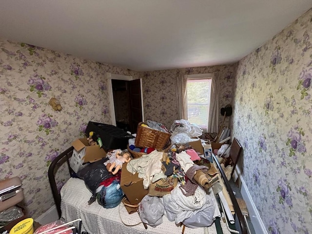 270 Holtshire Rd, Orange, MA 01364 - bedroom with wallpapered walls and baseboards