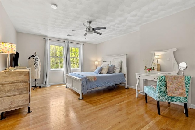 6 Bishop Ln, Middleton, MA 01949 - bedroom with light wood-style floors, baseboards, and ceiling fan