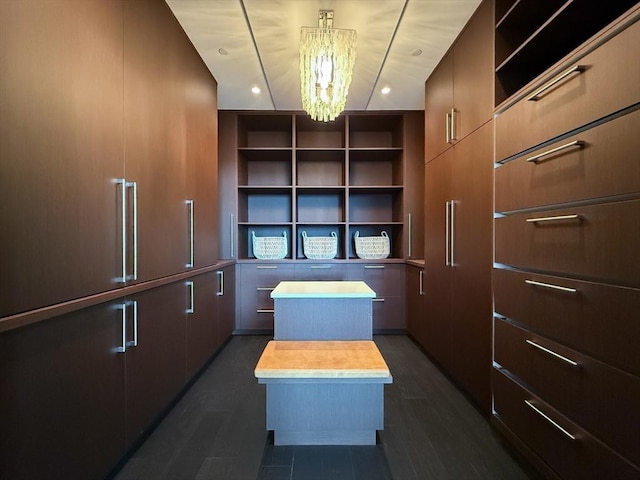 188 Brookline Ave Unit Ph29A, Boston, MA 02215 - spacious closet featuring a chandelier and dark wood finished floors